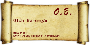Oláh Berengár névjegykártya